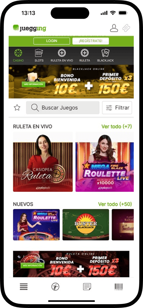 Juegging Casino móvil